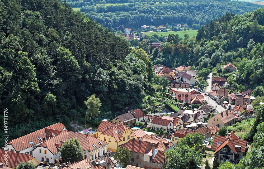 Bird view of the red roof buildings