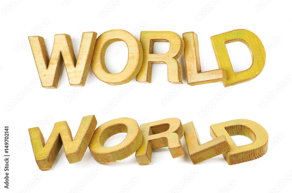 Word made of wooden letters isolated Word made of wooden letters isolated