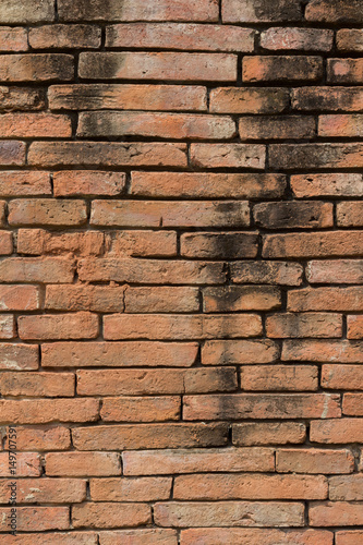Grunge brick wall background. Background of old vintage brick wall