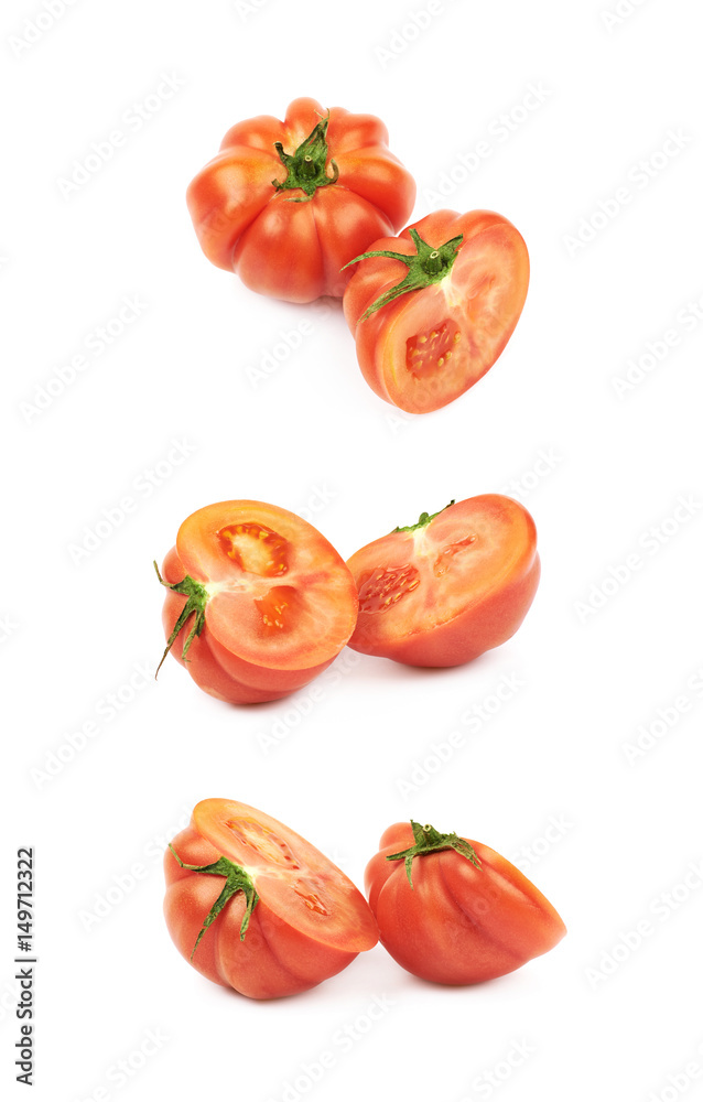Ripe red beef tomato isolated
