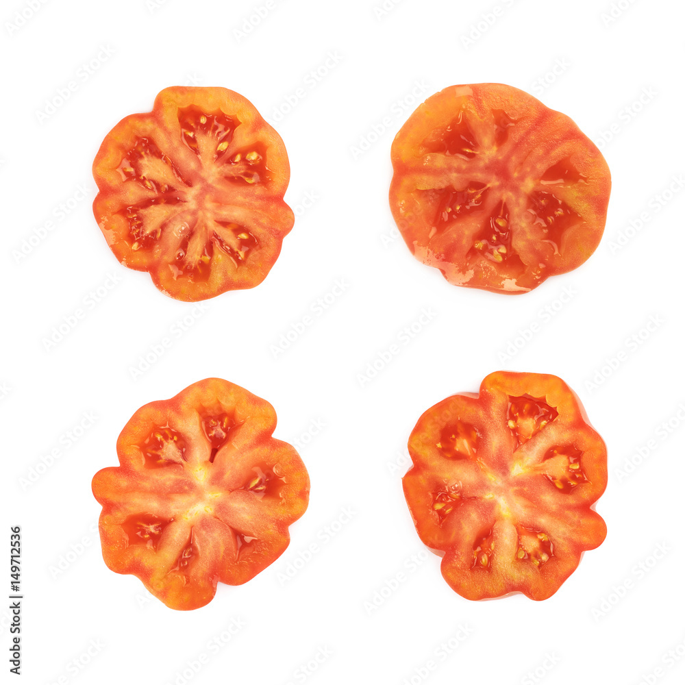 Ripe red beef tomato isolated