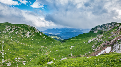 Mountain valleys and alpine meadows of Lagonaki, Caucasus, Russia