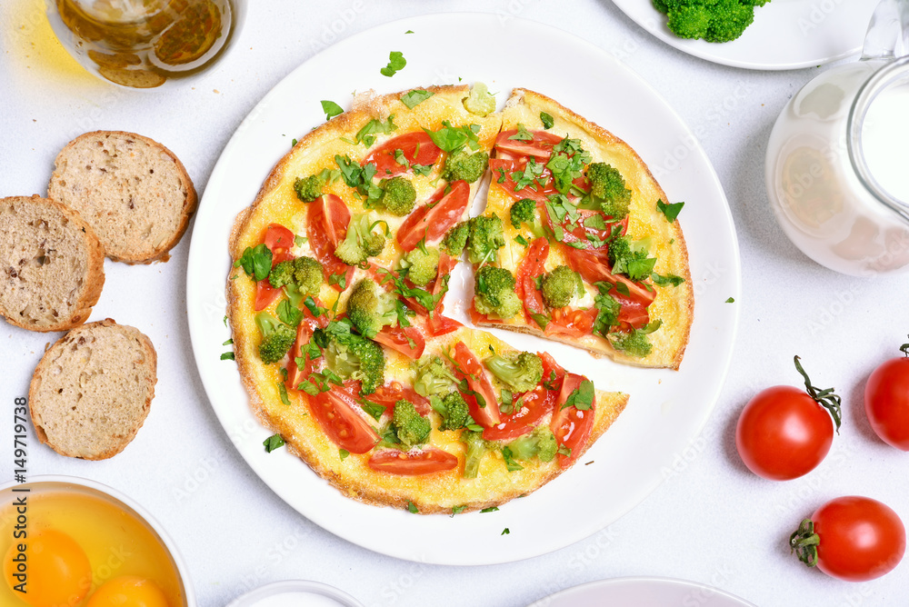 Omelette with broccol Omelette with broccol
