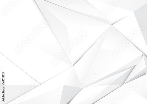 Abstract geometric white tone polygon and background. 3d triangles