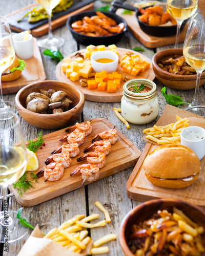 Food and drink Table, Enjoying Dinning Eating Concept