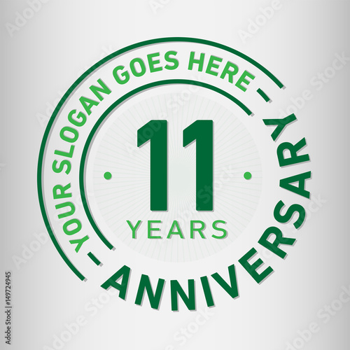 11 years anniversary logo template. Vector and illustration. 
