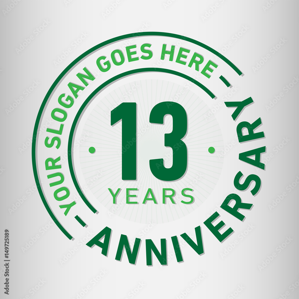 13 years anniversary logo template. Vector and illustration.
13 years anniversary logo template. Vector and illustration.