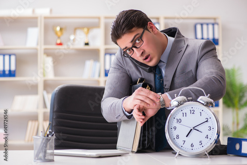 Businessman rushing in the office