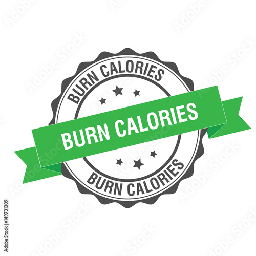 Burn calories stamp illustration