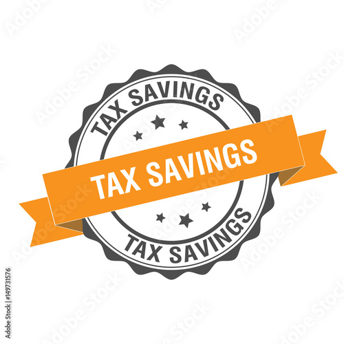 Tax savings stamp illustration