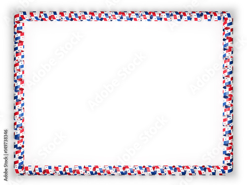 Frame and border of ribbon with the Panama flag. 3d illustration