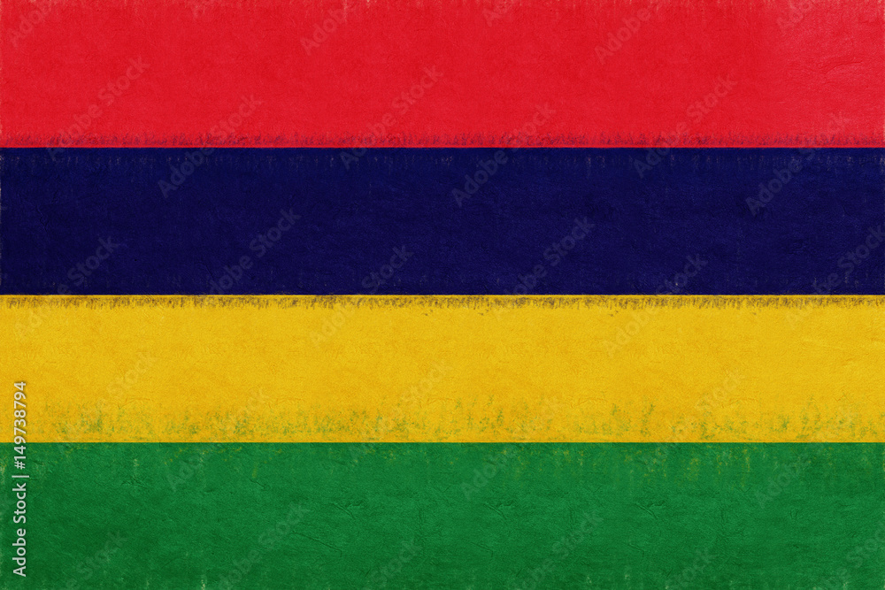 Flag of Mauritius with a grunge look.