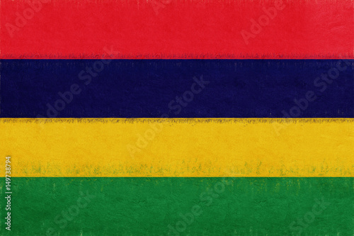 Flag of Mauritius with a grunge look.