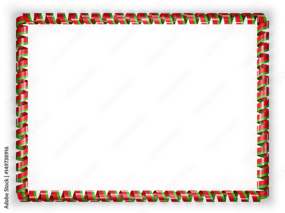 Frame and border of ribbon with the Belarus flag. 3d illustration Frame and border of ribbon with the Belarus flag. 3d illustration