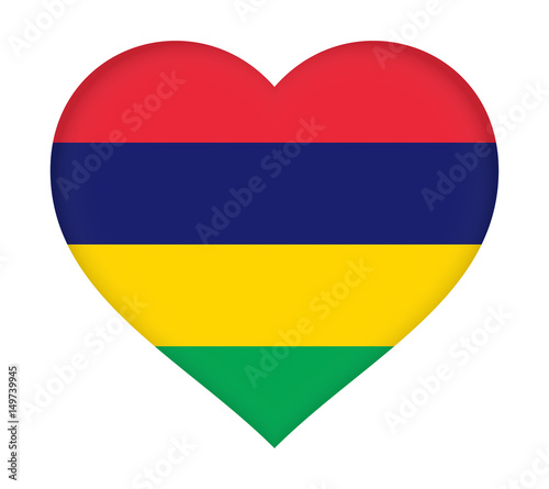 Free Download Flag of  Mauritius shaped like a heart. - GFXLoad