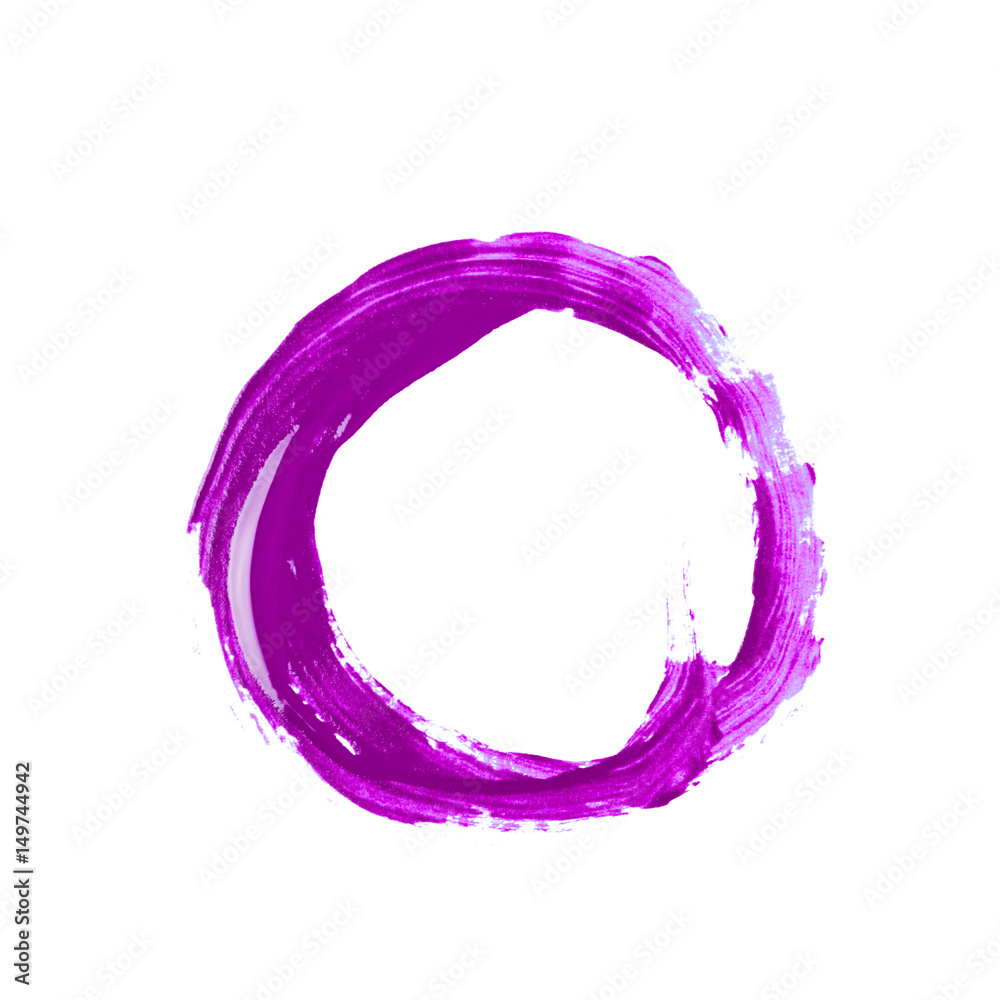 Circle made with a paint stroke isolated Circle made with a paint stroke isolated
