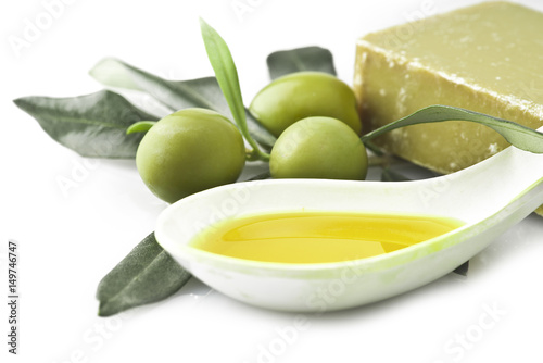 Soap and natural ingredients to olive oil