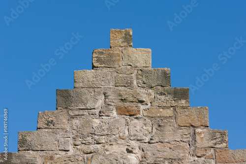 old scottish crow-stepped gable