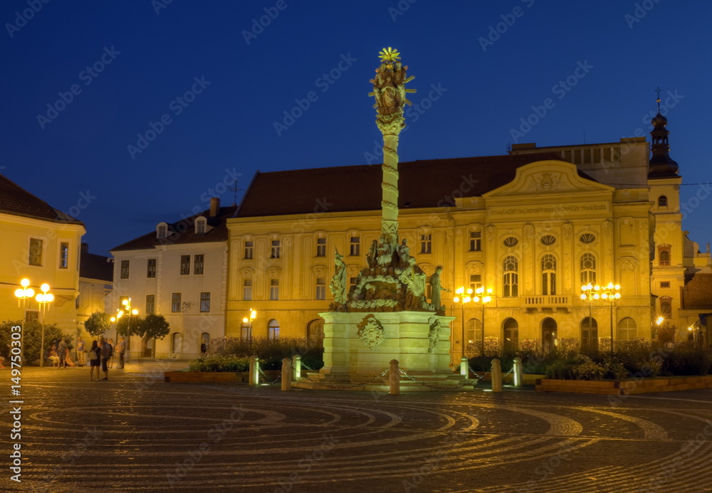 Plague column on Holy Trinity square in Trnava, Slovakia