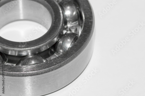  Chrome plated bearing on a white background