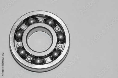  Chrome plated bearing on a white background