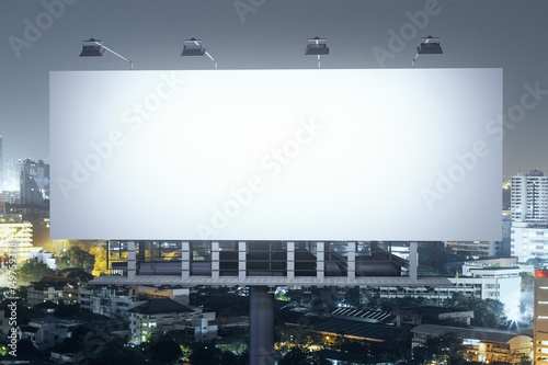 Bill board on night city background front