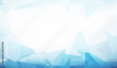 White backdrop with blue polygonal pattern