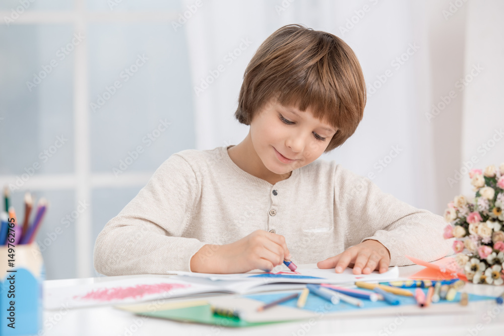 Little Boy Child Drawing Creativity Talent Concept Little Boy Child Drawing Creativity Talent Concept