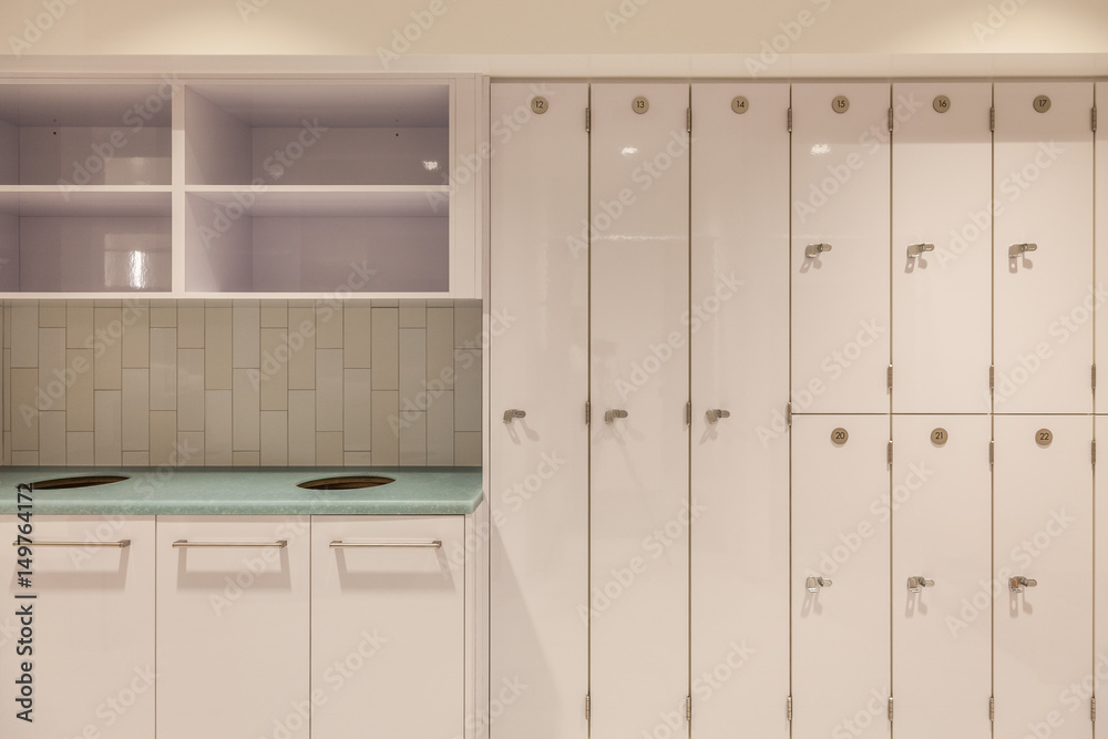 Fototapeta premium newly remodeled locker room lockers