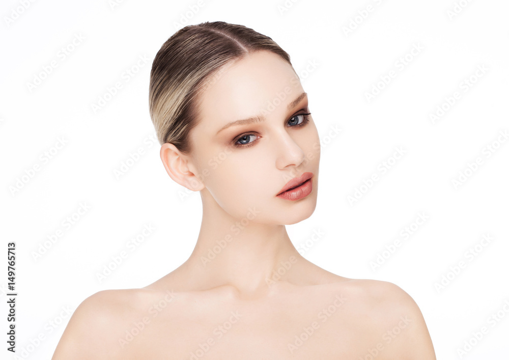 Beauty fashion model with natural makeup skin care Beauty fashion model with natural makeup skin care
