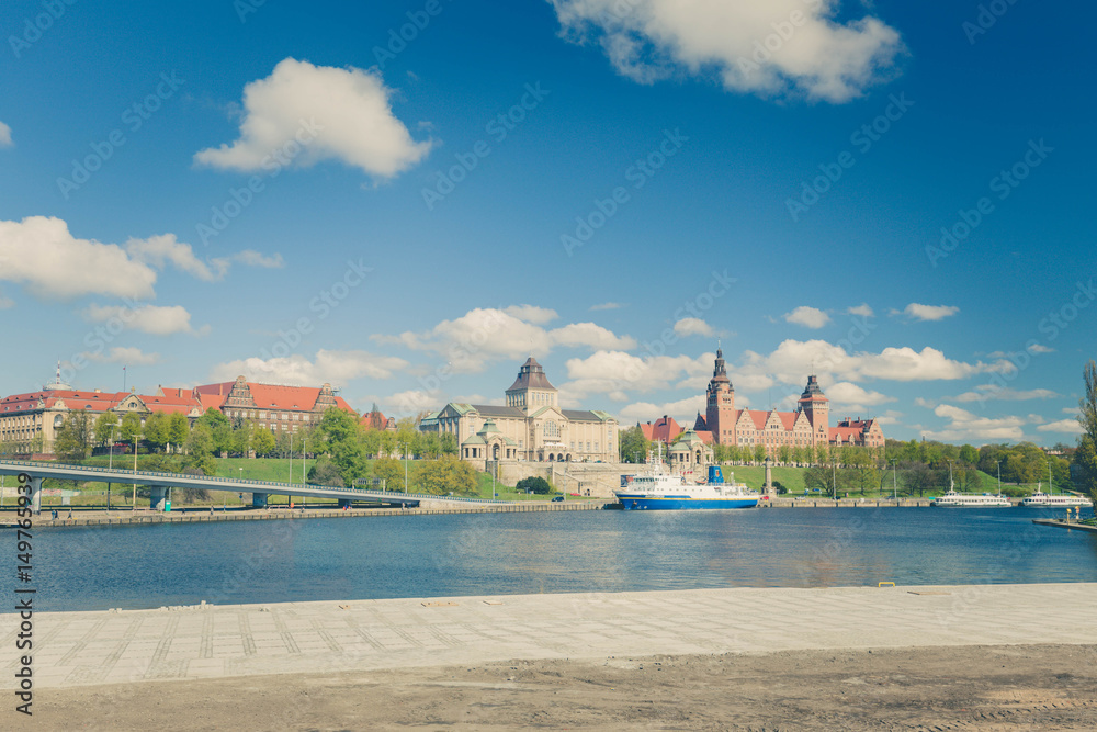 Naklejka premium Szczecin / panorama miasta
