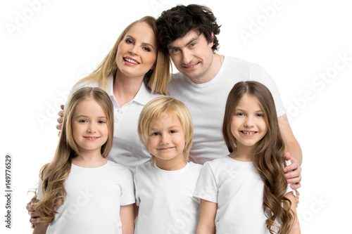 Family portrait of five people