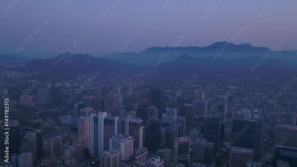 Aerial Korea Seoul April 2017 Seoul Tower Sunrise Aerial Korea Seoul April 2017 Seoul Tower Sunrise