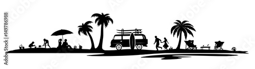 Silhouette Strand Wohnmobil