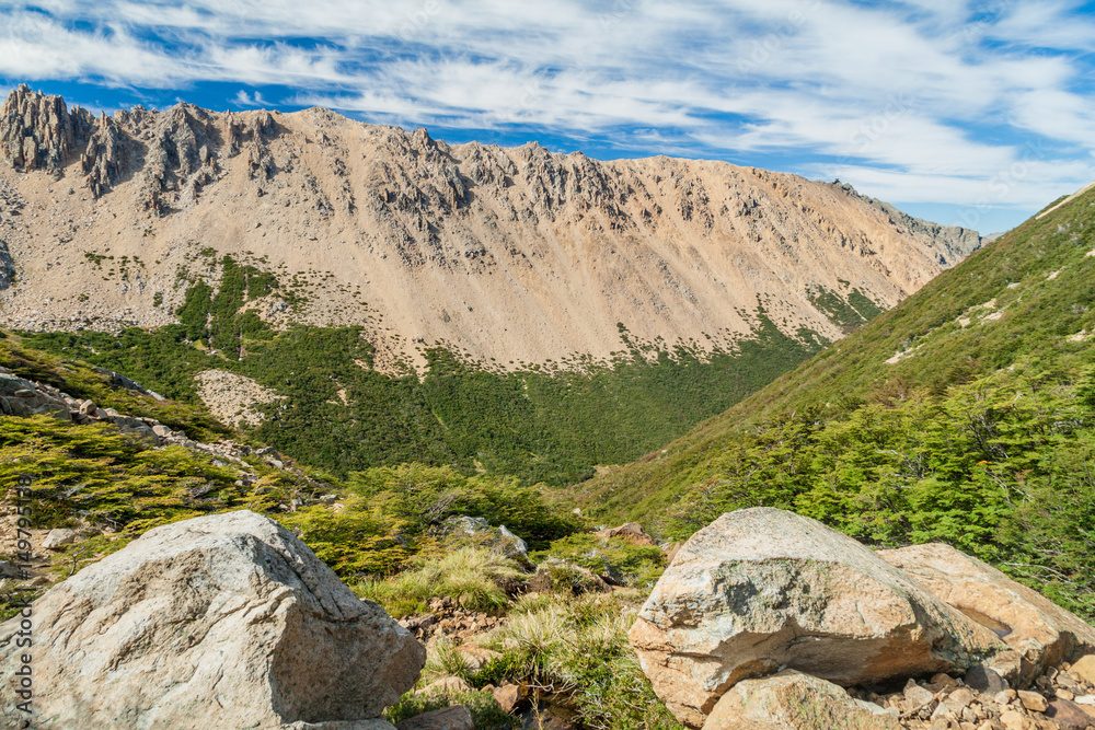 Rocky peaks near Cerro Catedral mountain near Bariloche, Argentina
