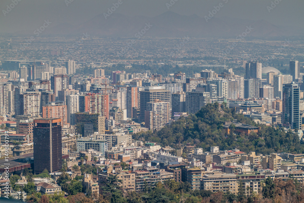 Aerial view of Santiago de Chile.