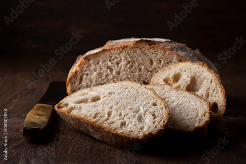 Fresh bread in rustic style