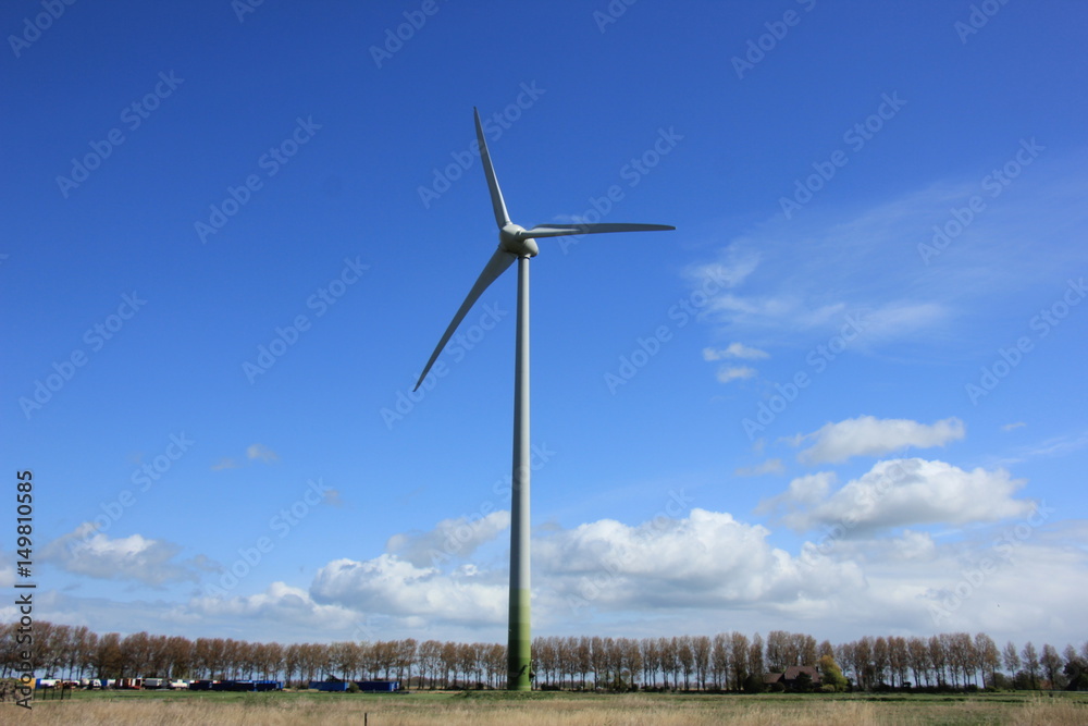 Wind turbine generating electricity