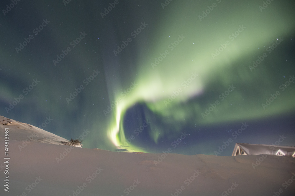 Aurora borealis in north Iceland