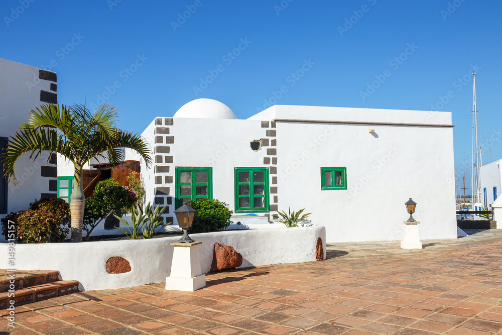 Fototapeta premium Marina Rubicon in Playa Blanca, Lanzarote, Canary Island, Spain