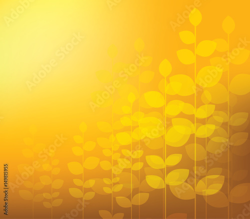 Orange floral abstract background. Vector illustration.