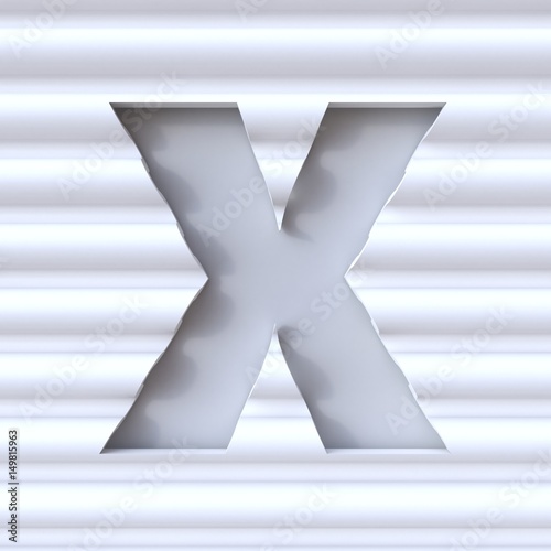 Cut out font in wave surface LETTER X 3D photo