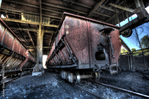 Vintage railway a train car with coal load