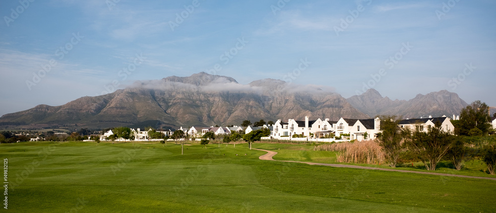 Mountains behind Golf Course near Stellenbosch, South Africa