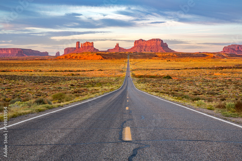 Monument Valley at sunrise.