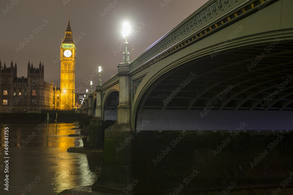 The Houses of Parliament and with Big Ben at night
