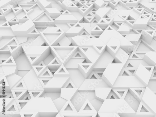 equilateral triangles - white abstract background photo