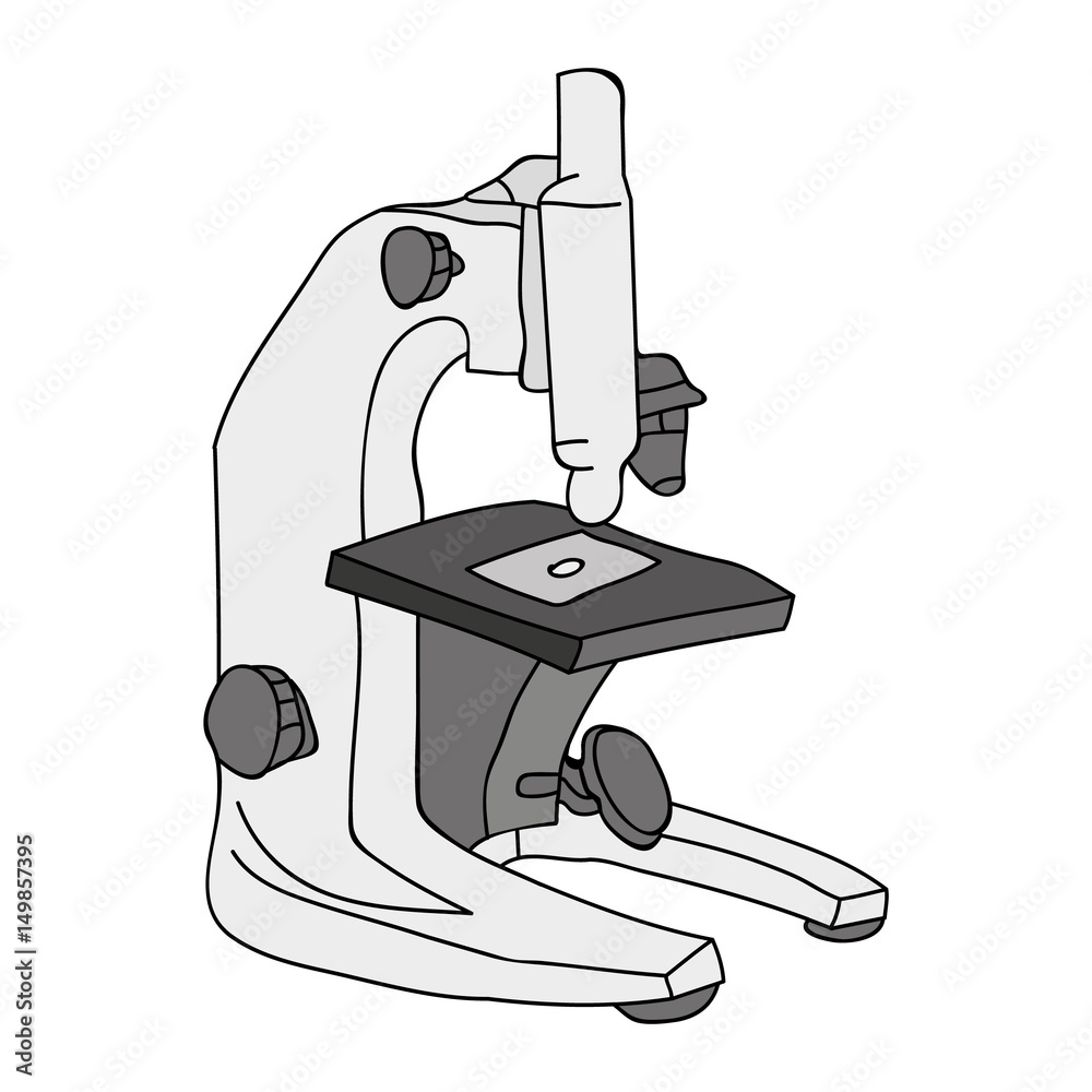 Vettoriale Stock Microscopio dibujo hecho a mano vector | Adobe Stock