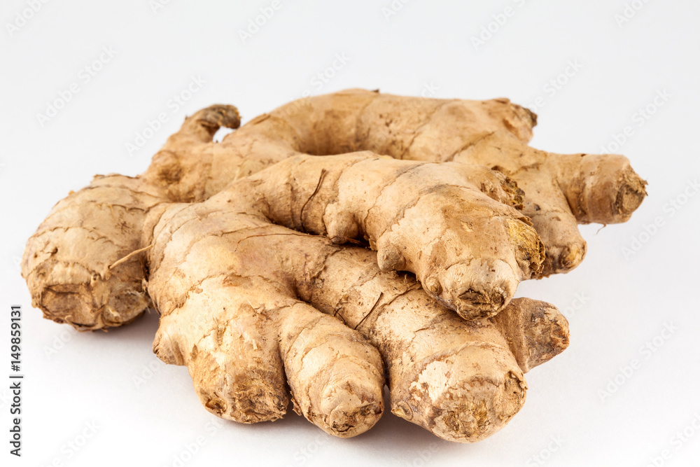Ginger (Zingiber officinale) isolated in white background Ginger (Zingiber officinale) isolated in white background