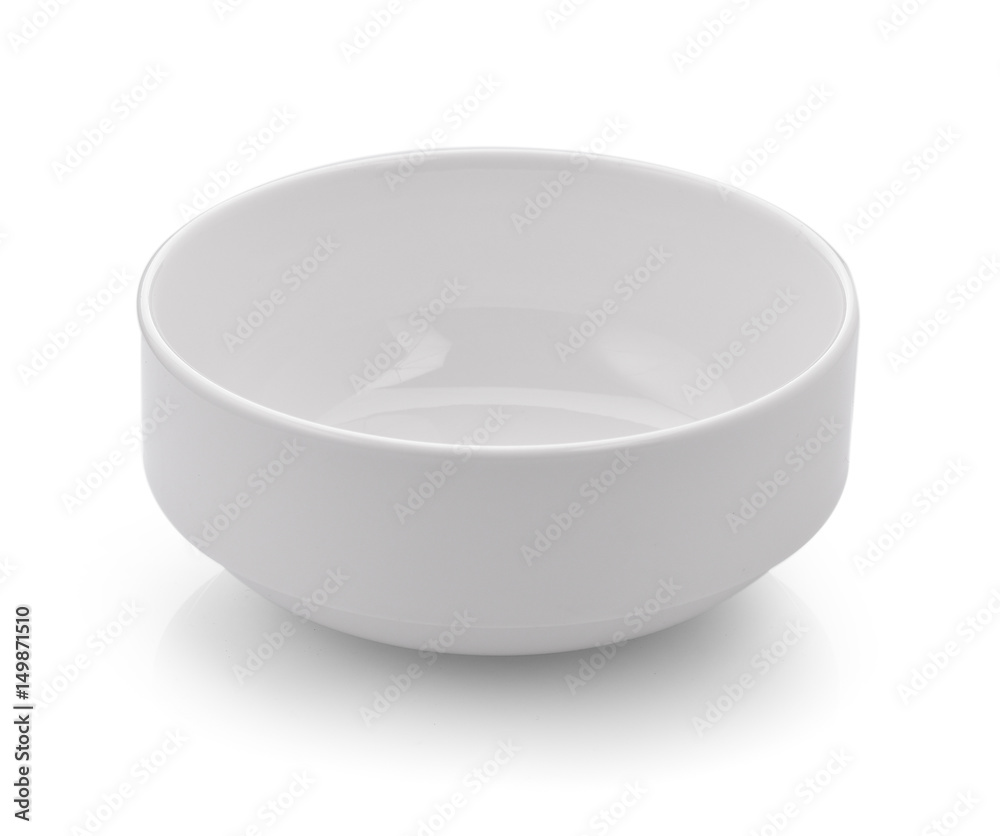 White bowl on white background